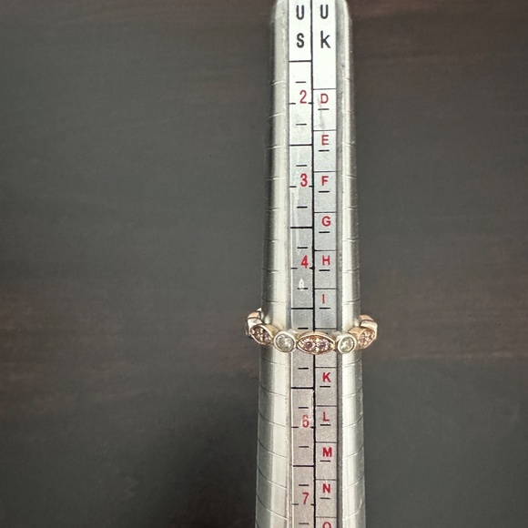 925 Sterling Silver Pink & White CZ Two Toned Ring Size 5 - Picture 6 of 7